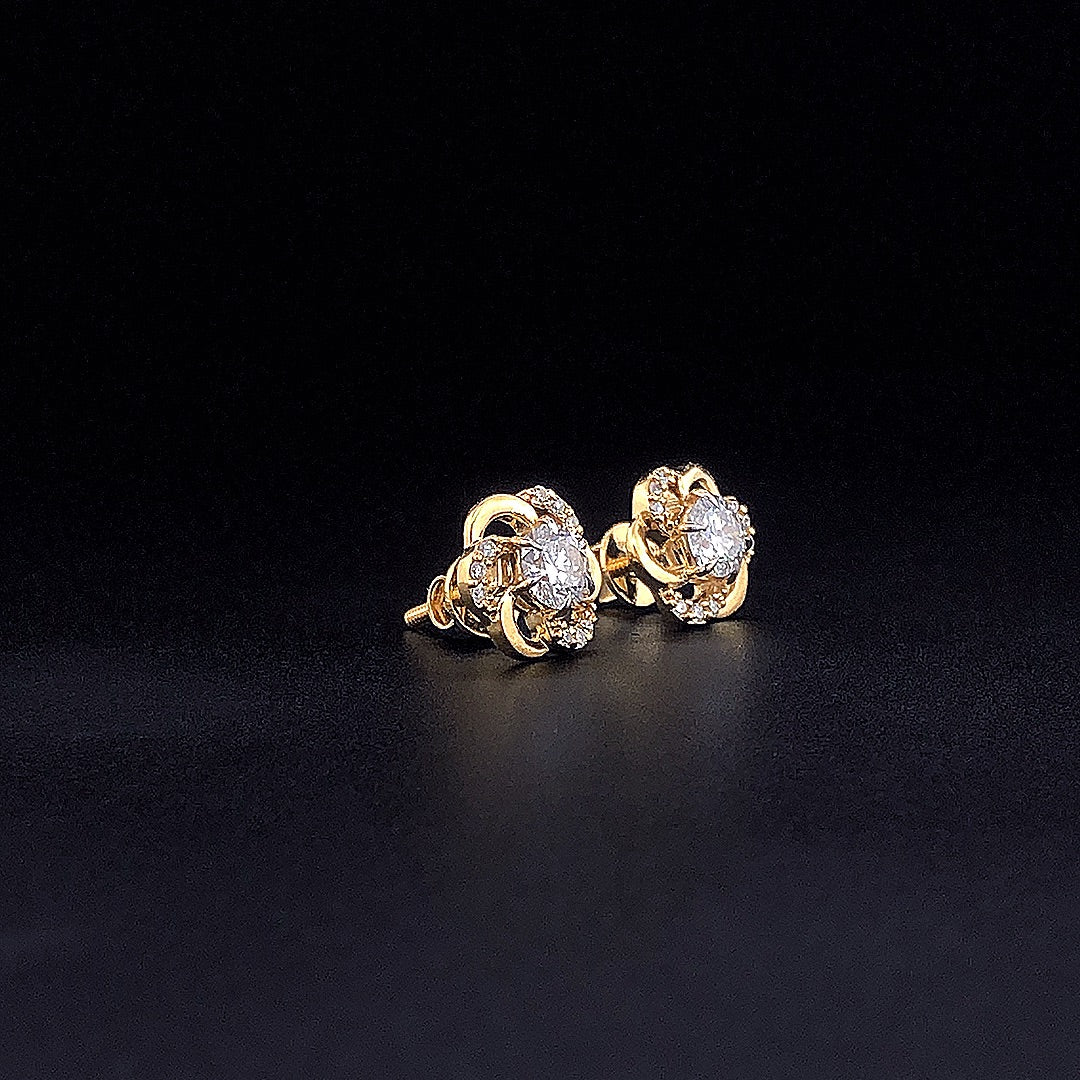 Classic 6 Petals Solitaire Earring