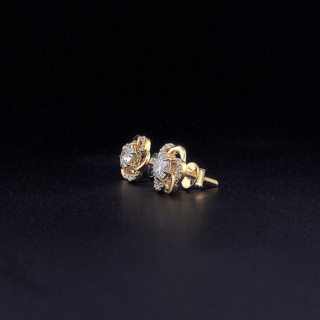 Classic 6 Petals Solitaire Earring