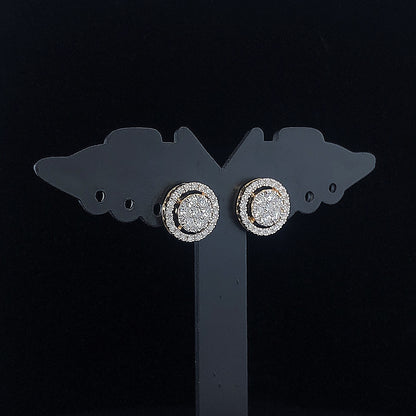 Classic Round Diamond Halo Earring
