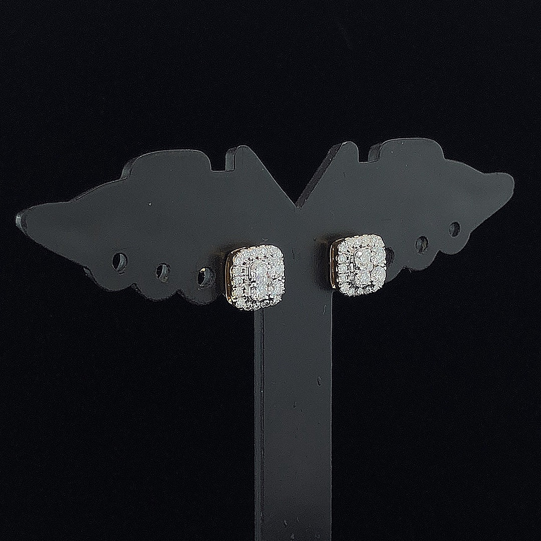 Classic Square Cluster Halo Earring