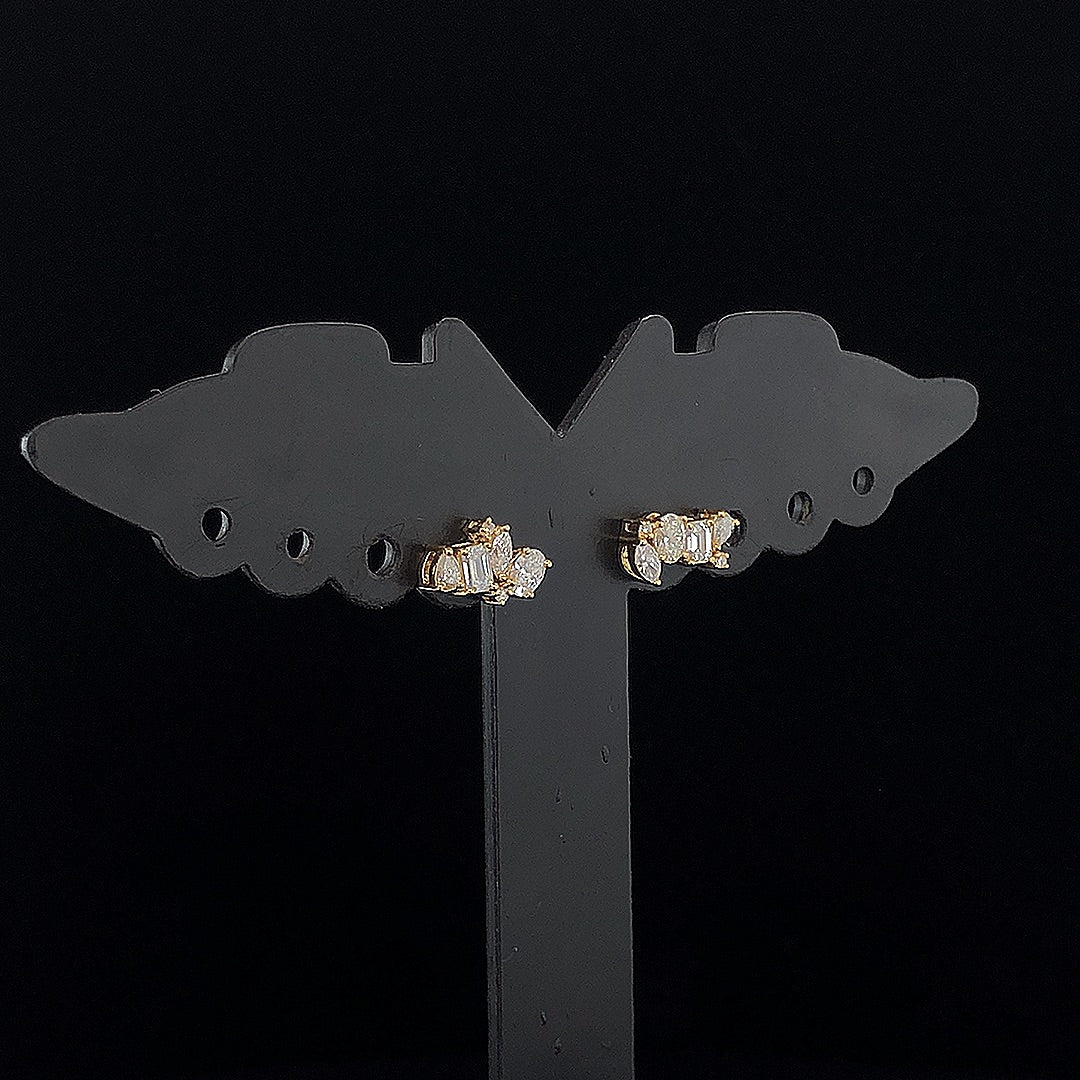 Fancy Small Multi-Diamond Earring