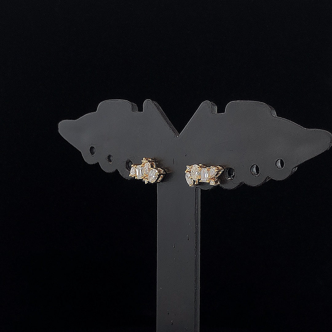 Fancy Small Multi-Diamond Earring