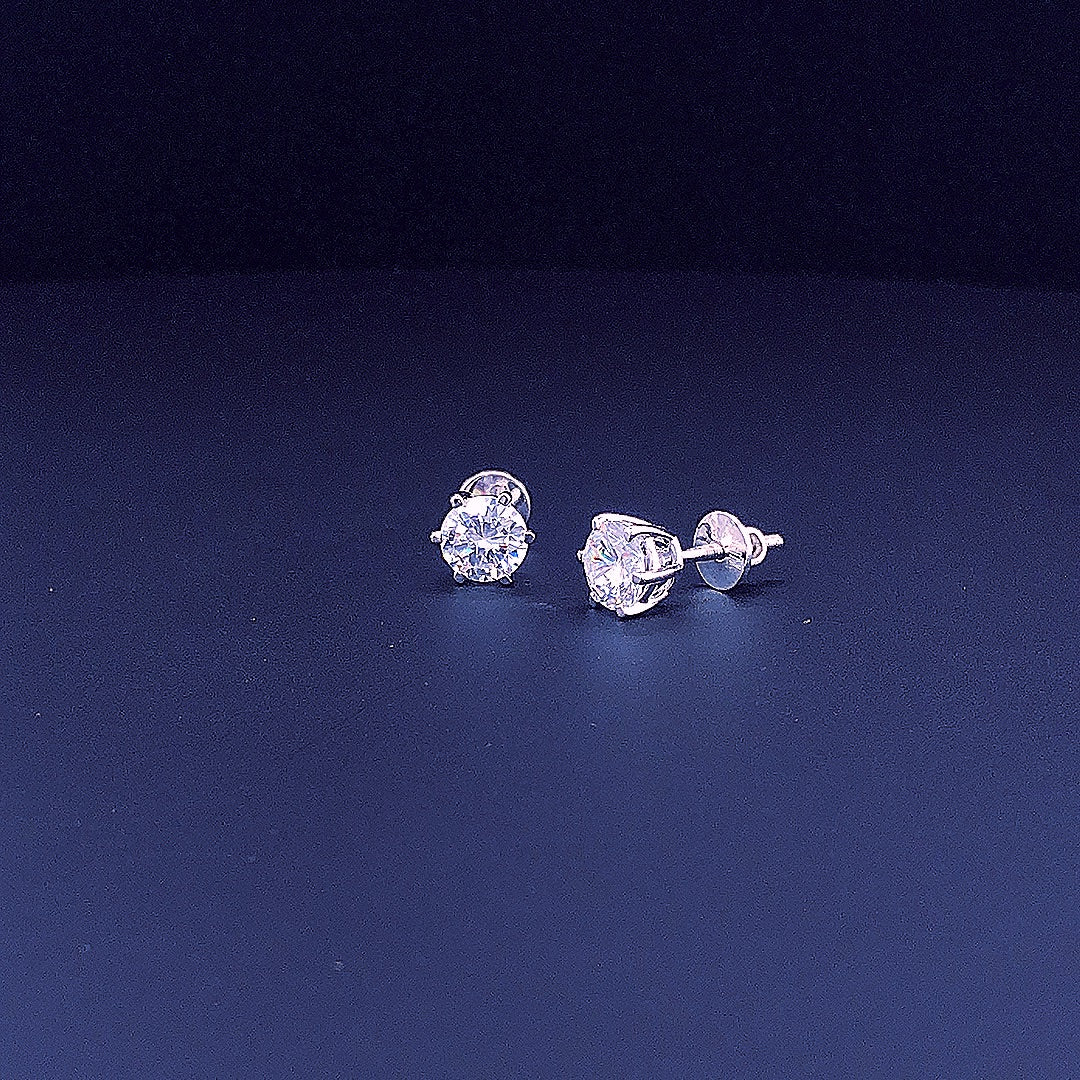 0.75cts Round Solitaire Diamond Earring