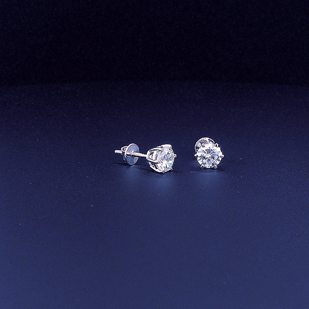 0.75cts Round Solitaire Diamond Earring
