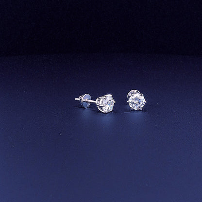 0.75cts Round Solitaire Diamond Earring