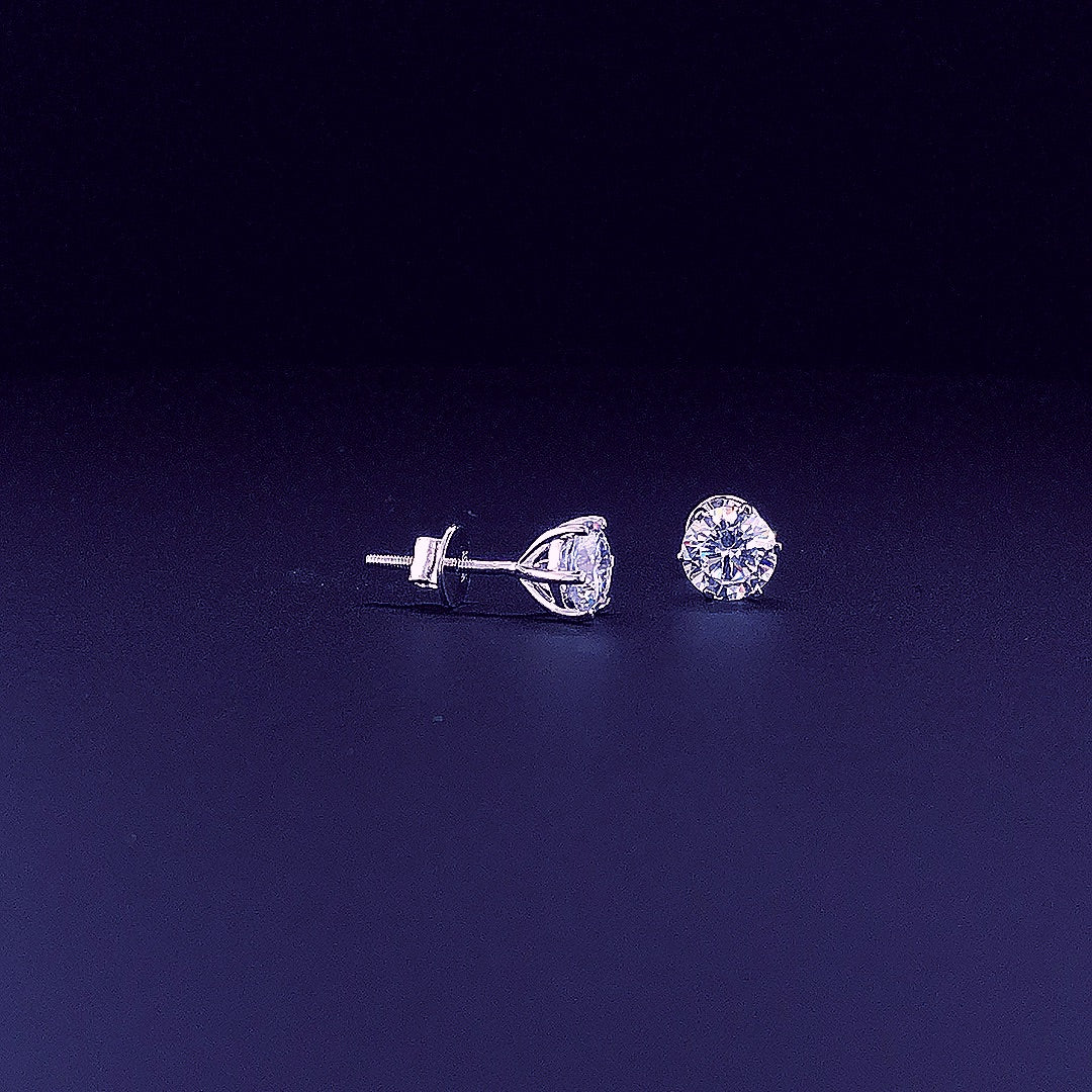 1.00cts Brilliant Round Solitaire Diamond Earring