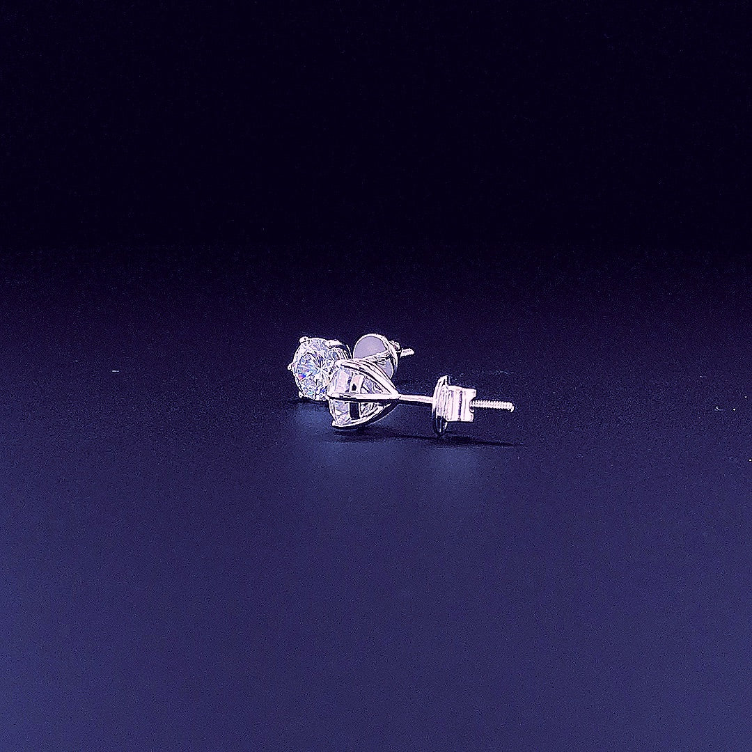 1.00cts Brilliant Round Solitaire Diamond Earring