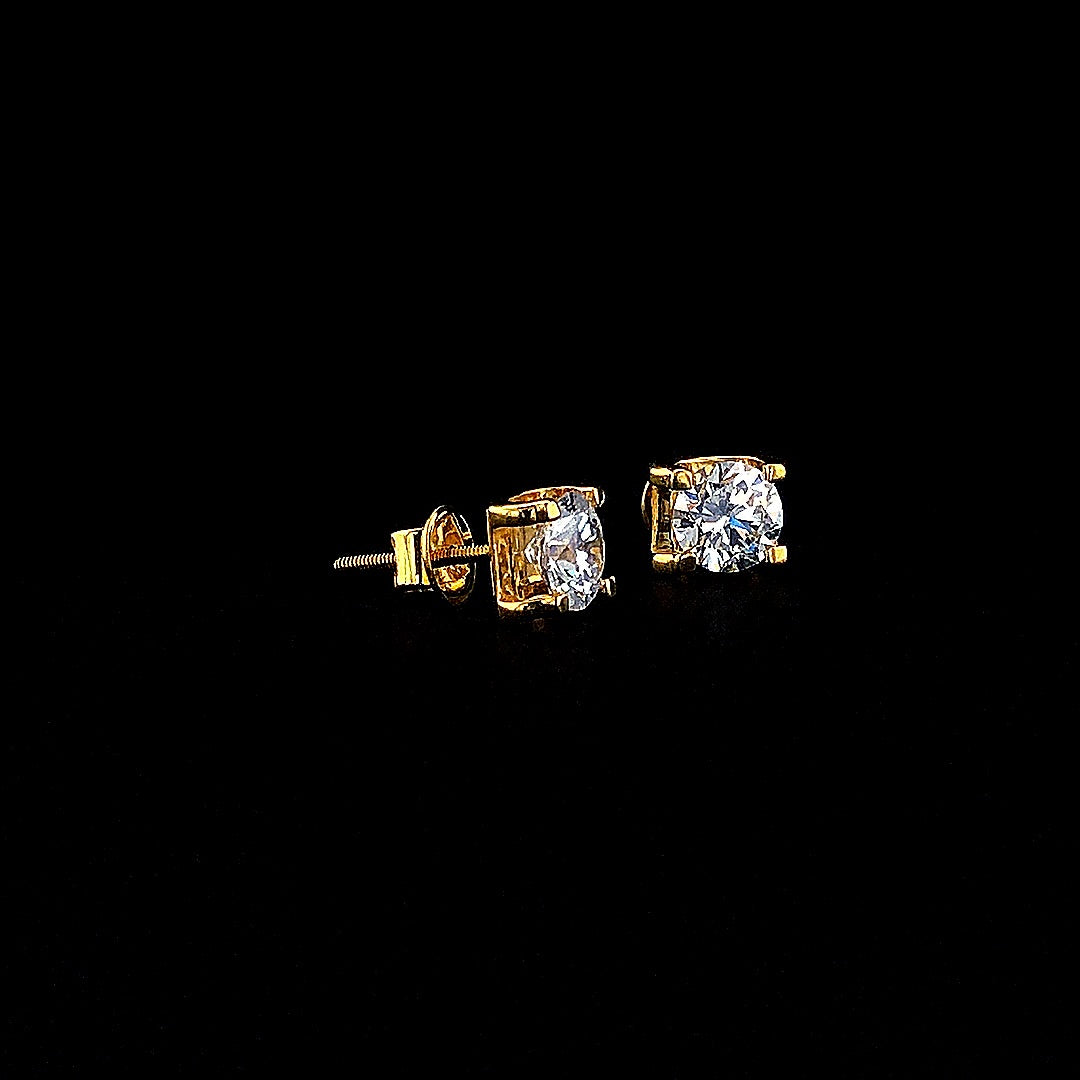 Elegant 1.00cts Solitaire Diamond Earring