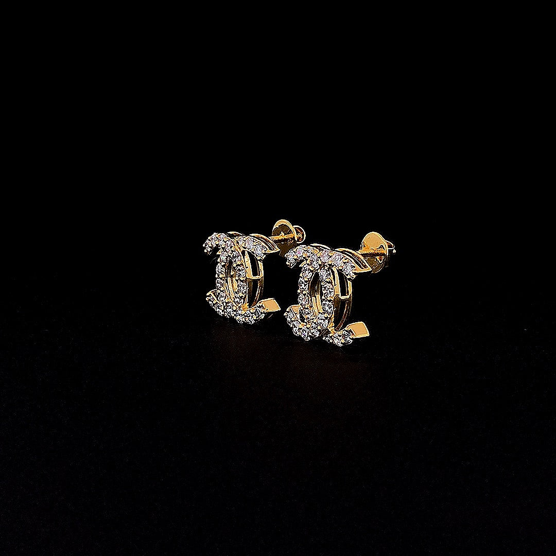 Fancy Designer Logo Earring