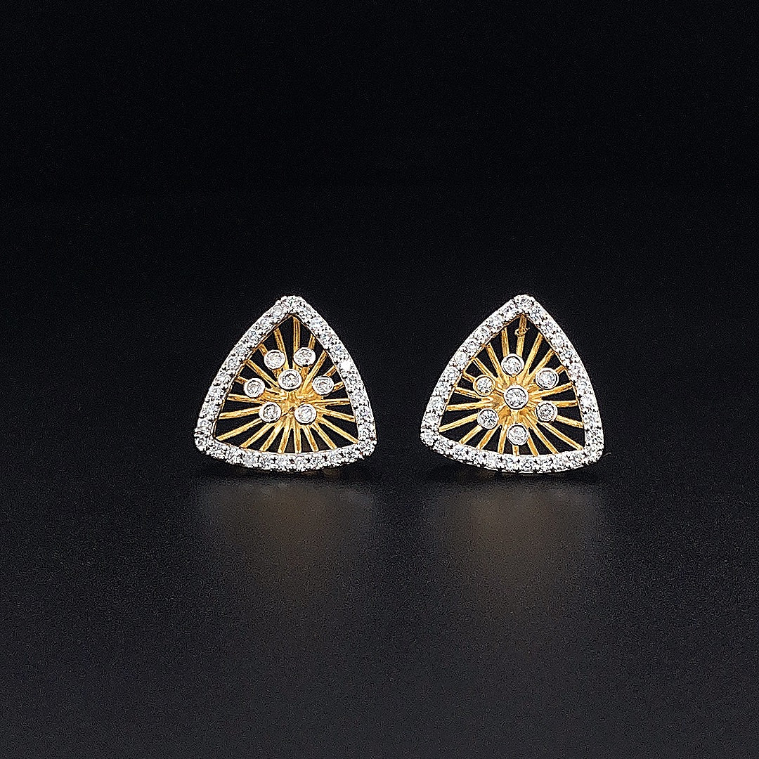 Triangle Shape Floral Designer Earring