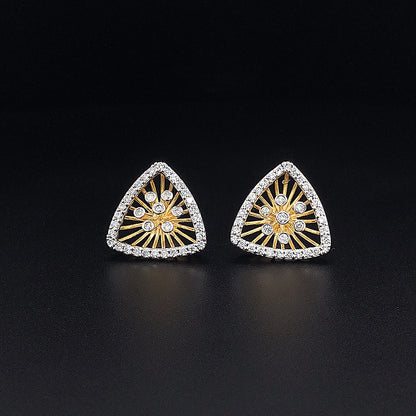 Triangle Shape Floral Designer Earring