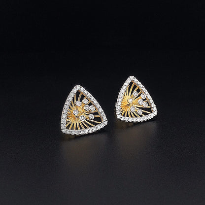 Triangle Shape Floral Designer Earring
