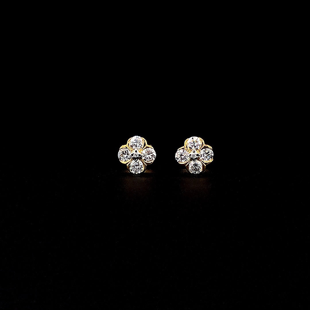 4Diamond Flower Earring