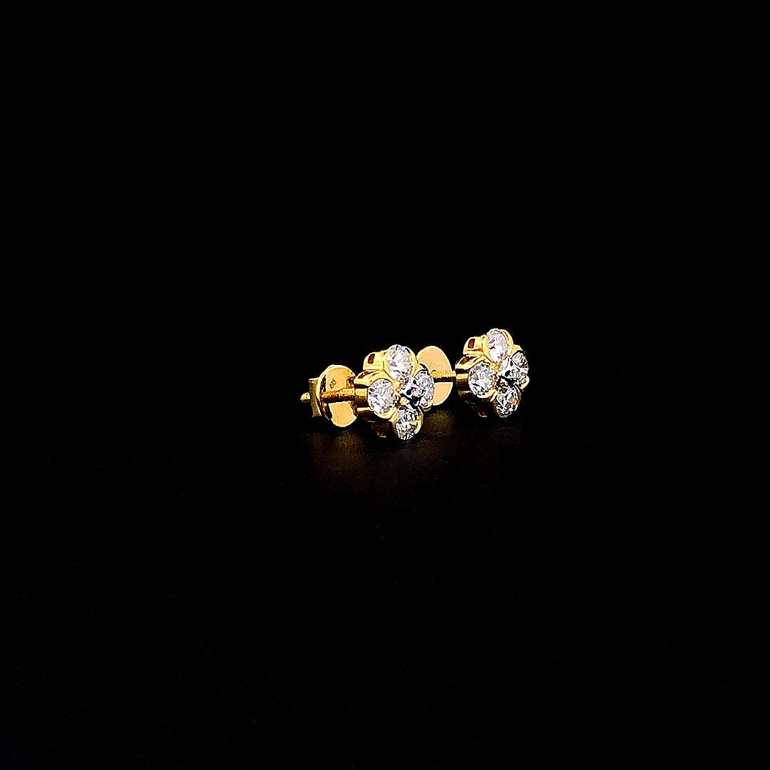 4Diamond Flower Earring