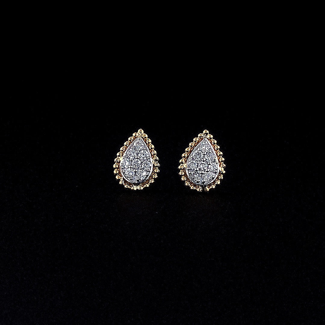 Pear Shape Cluster Diamond Earring