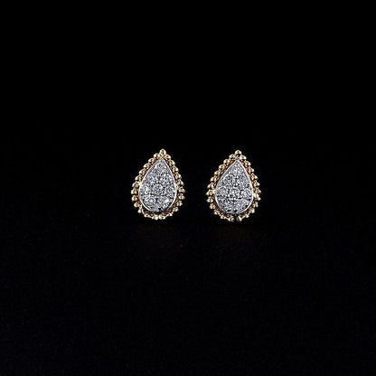 Pear Shape Cluster Diamond Earring