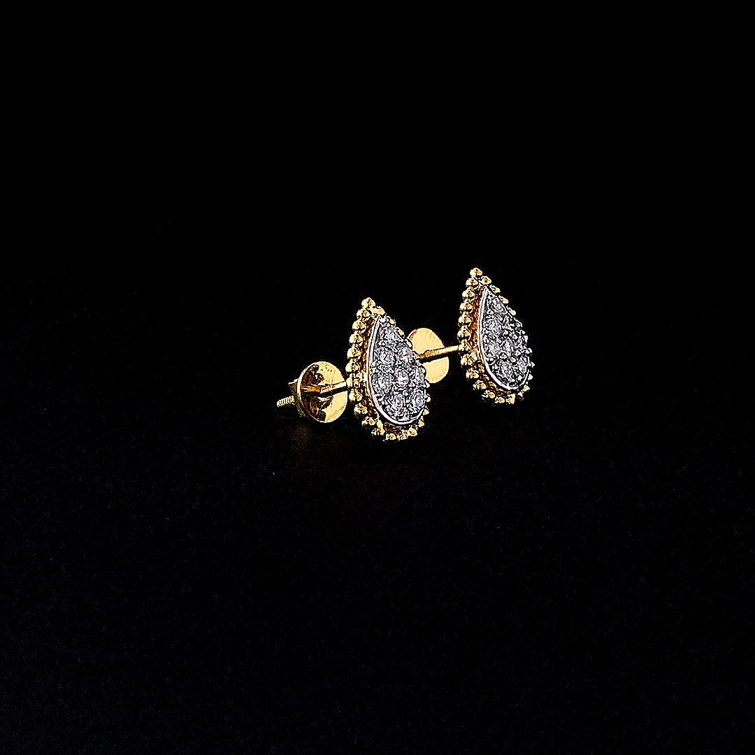 Pear Shape Cluster Diamond Earring