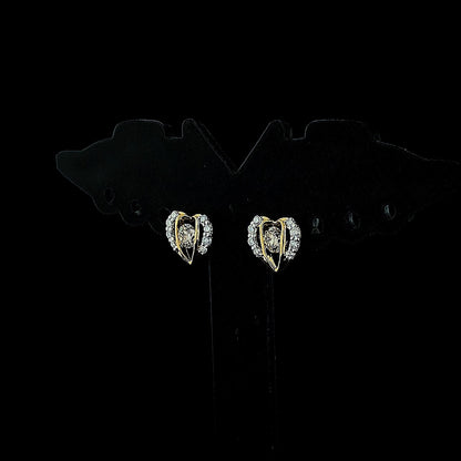 Fancy Heart Shape Round Diamond Earring