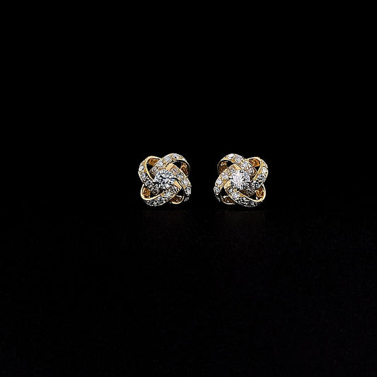 Stylish Round Diamond Swirl Earring