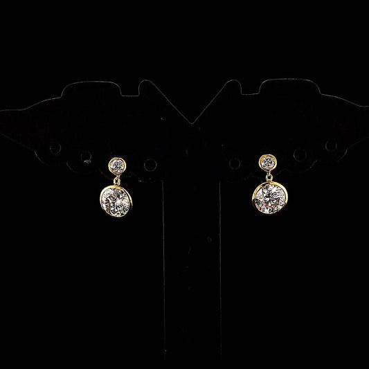 0.90cts Brilliant Round Diamond Drop Earring