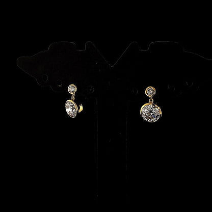 0.90cts Brilliant Round Diamond Drop Earring
