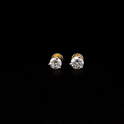 0.75cts Classic 3prong Round Diamond Earring
