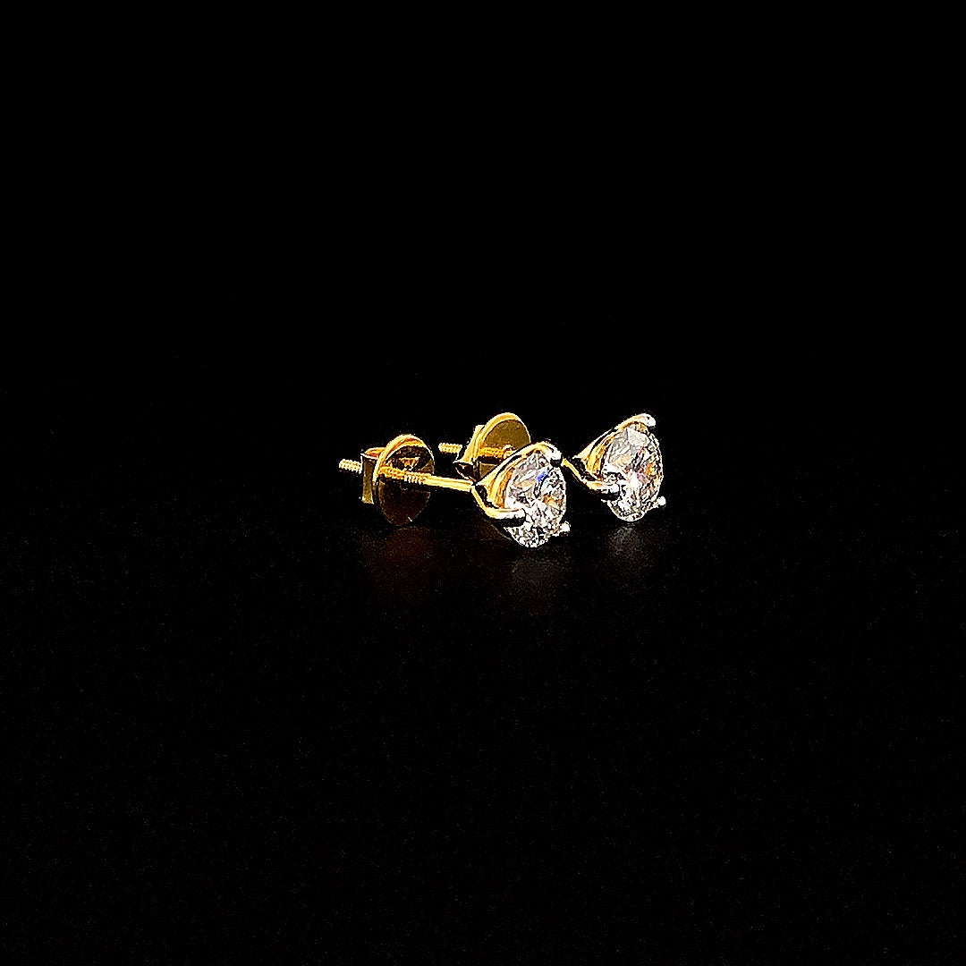 0.75cts Classic 3prong Round Diamond Earring