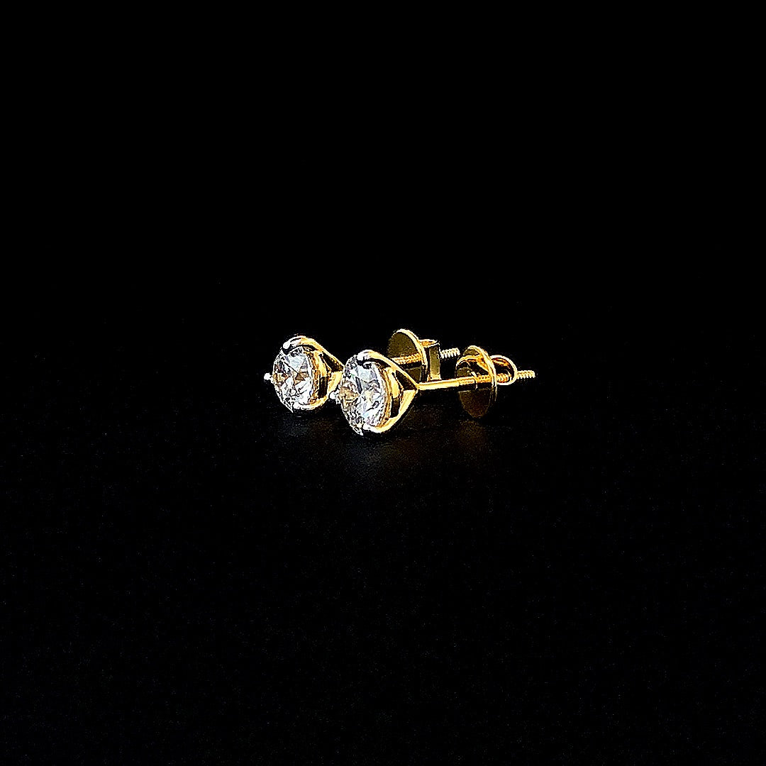 0.75cts Classic 3prong Round Diamond Earring