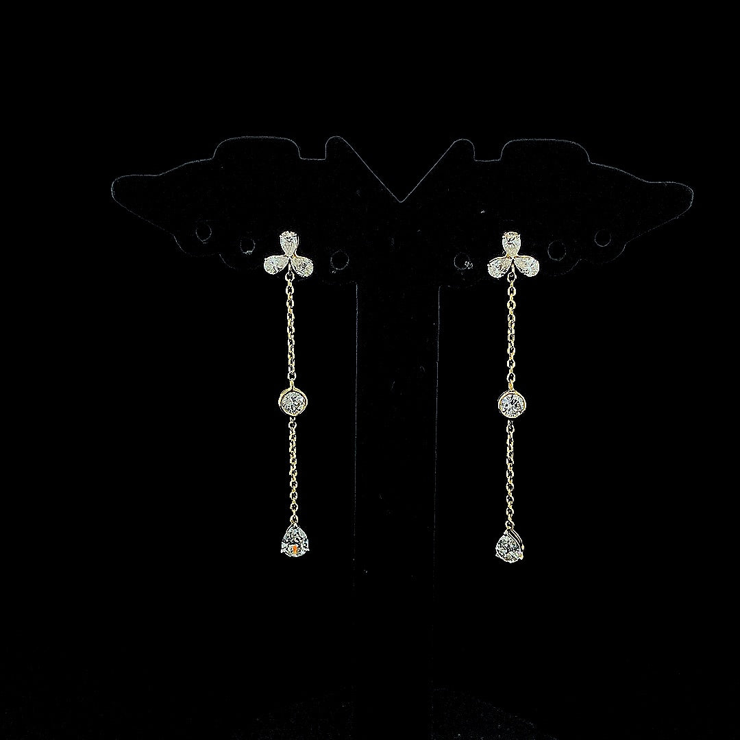 Pear & Round Drop Earring