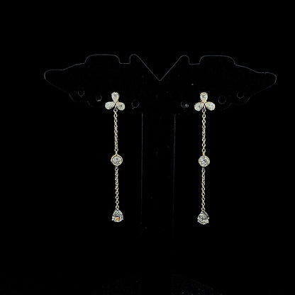 Pear & Round Drop Earring