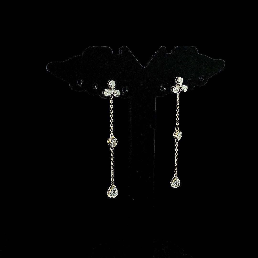 Pear & Round Drop Earring