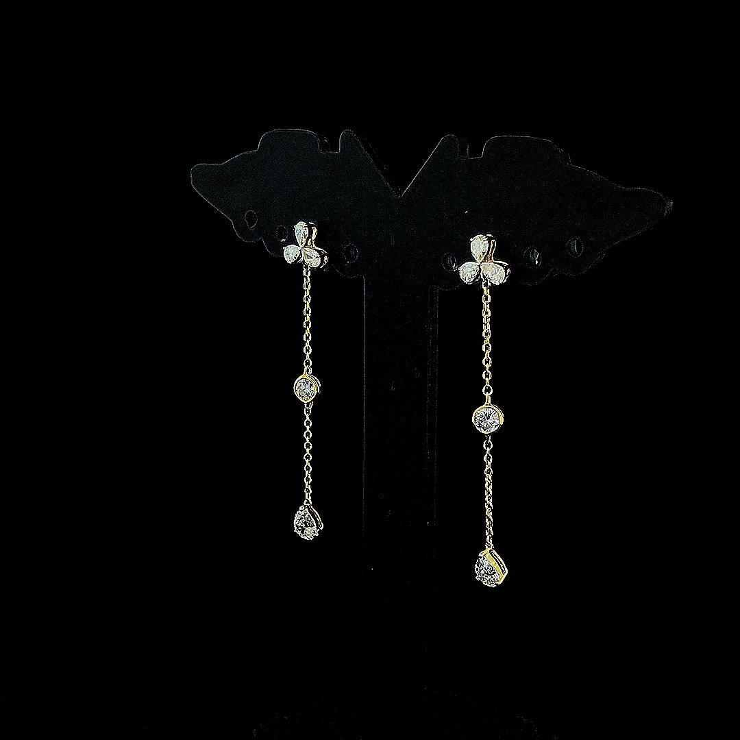 Pear & Round Drop Earring