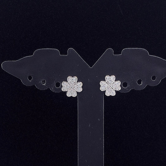 Fancy Heart Shape Cluster Round Diamond Earring