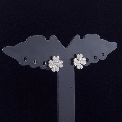Fancy Heart Shape Cluster Round Diamond Earring