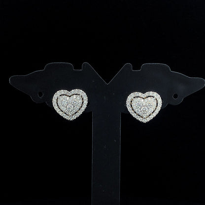 Designer Heart Shaped Cluster Diamond Earring