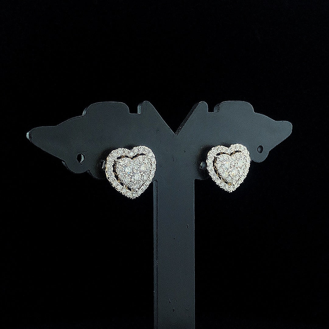 Designer Heart Shaped Cluster Diamond Earring