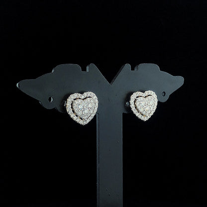Designer Heart Shaped Cluster Diamond Earring