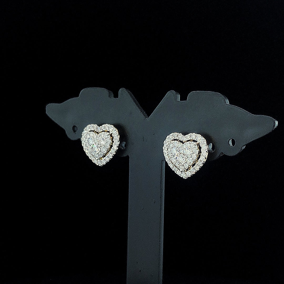 Designer Heart Shaped Cluster Diamond Earring