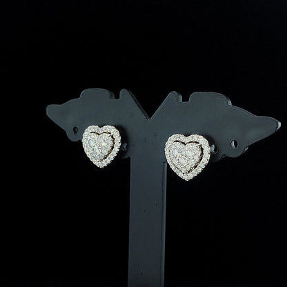 Designer Heart Shaped Cluster Diamond Earring