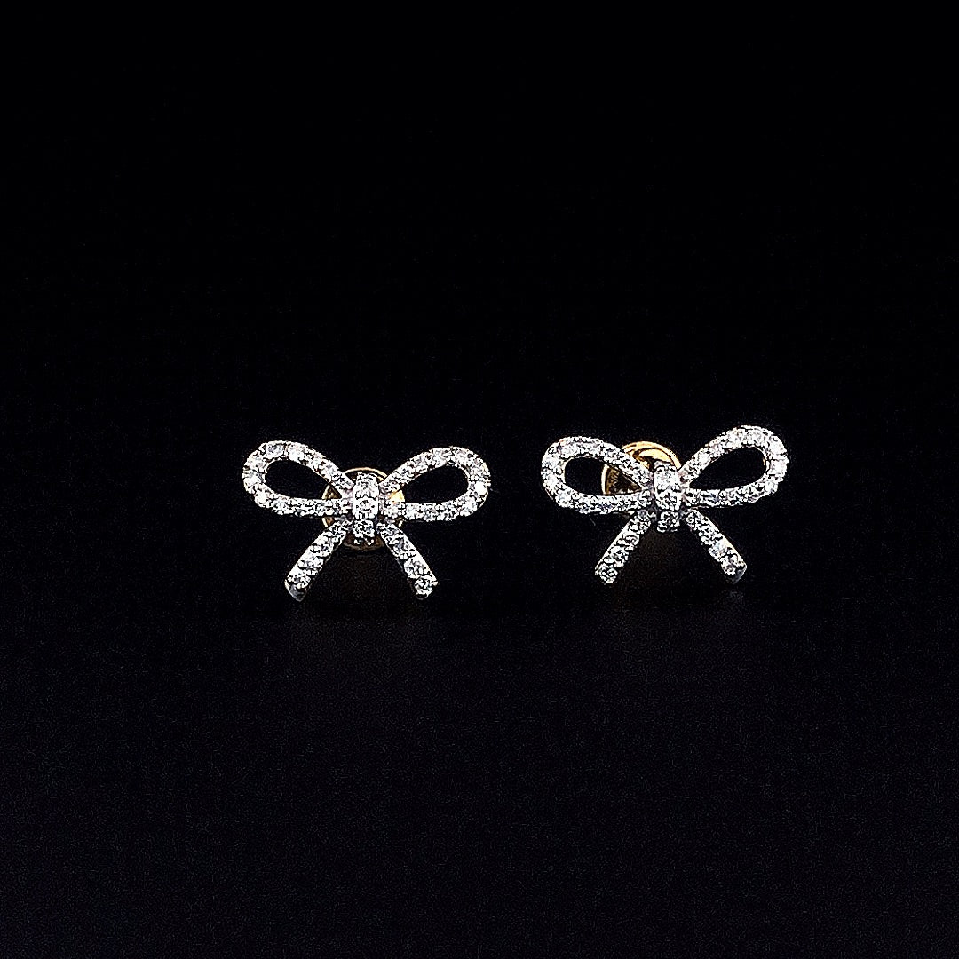 Designer Knot Style Diamond Earring