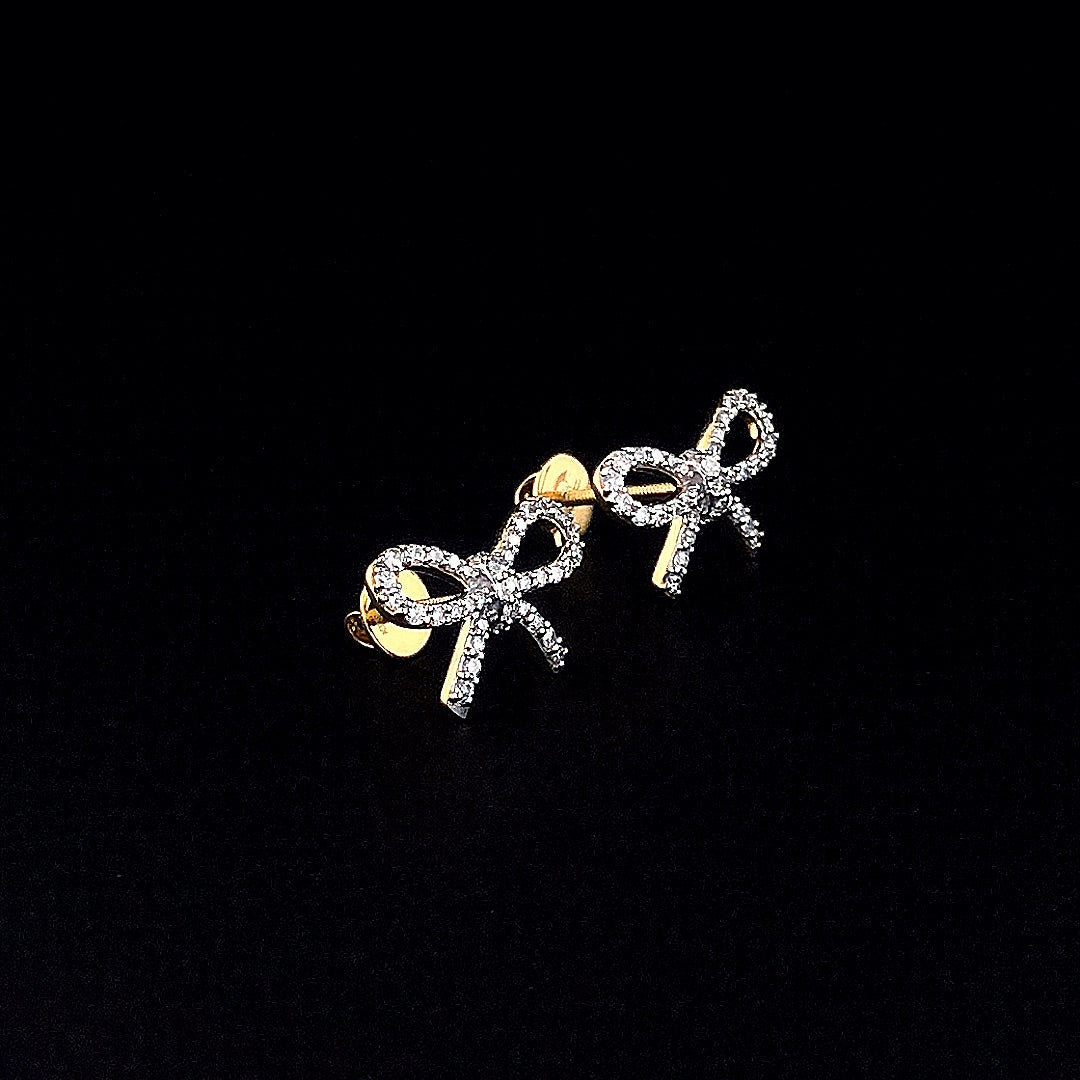 Designer Knot Style Diamond Earring