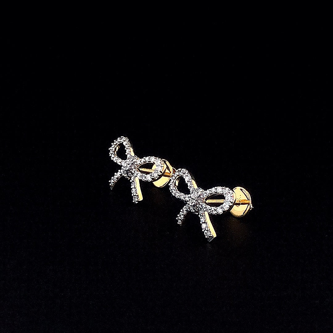 Designer Knot Style Diamond Earring