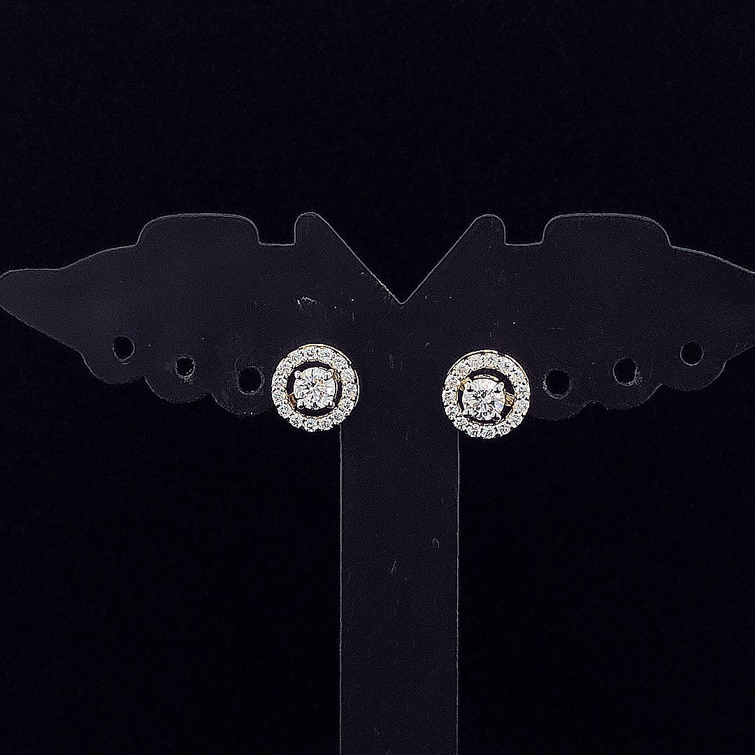 0.25cts Round Halo Earrings