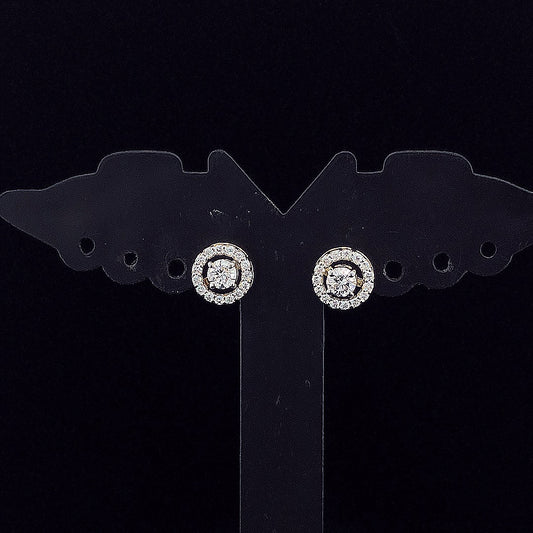 0.25cts Round Halo Earrings