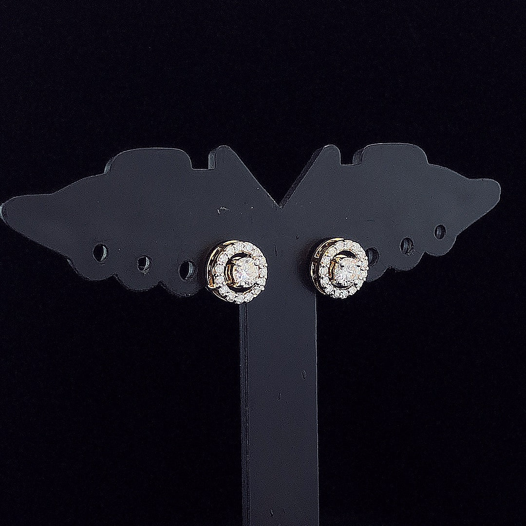0.25cts Round Halo Earrings