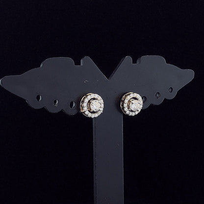 0.25cts Round Halo Earrings