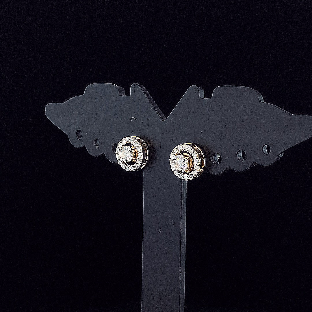 0.25cts Round Halo Earrings