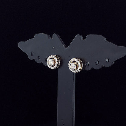 0.25cts Round Halo Earrings