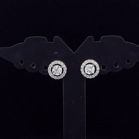 0.50cts Brilliant Round Halo Diamond Earring