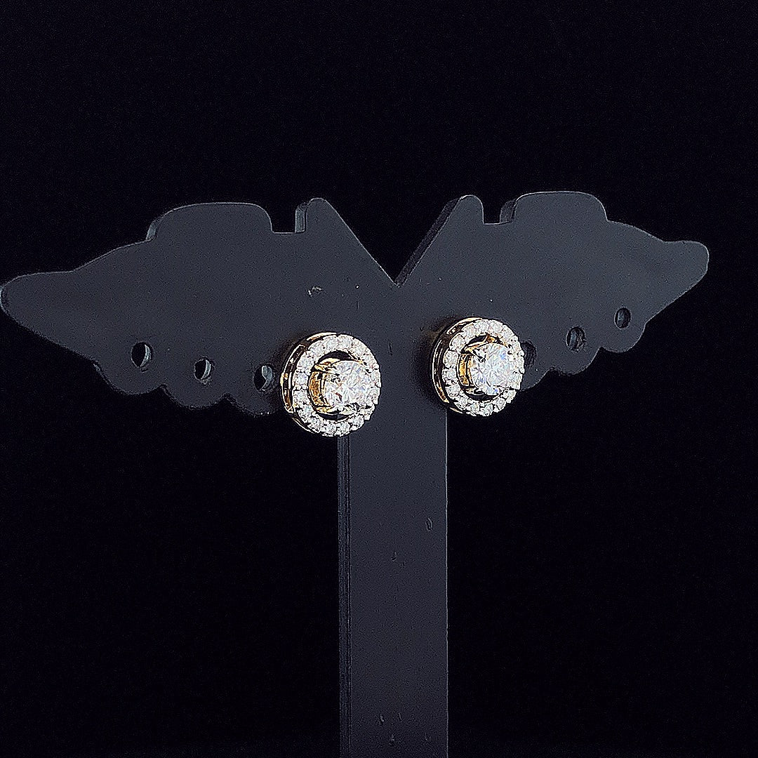 0.50cts Brilliant Round Halo Diamond Earring
